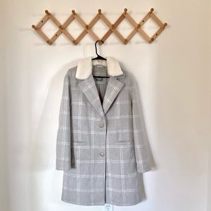 Women’s Levi’s wool blend Sherpa collar plaid coat